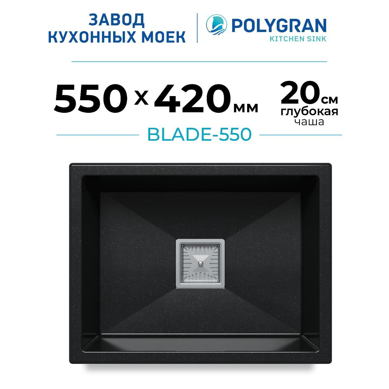 Раковина для кухни POLYGRAN BLADE-550 (№316 Космос) фото