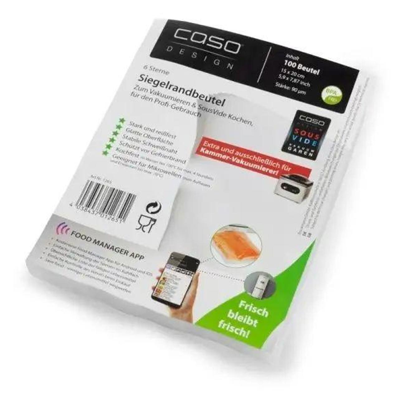 Пакет, рулон для вакуумного упаковщика Caso 3 Sterne 15x20, 90 мкм, 100 шт