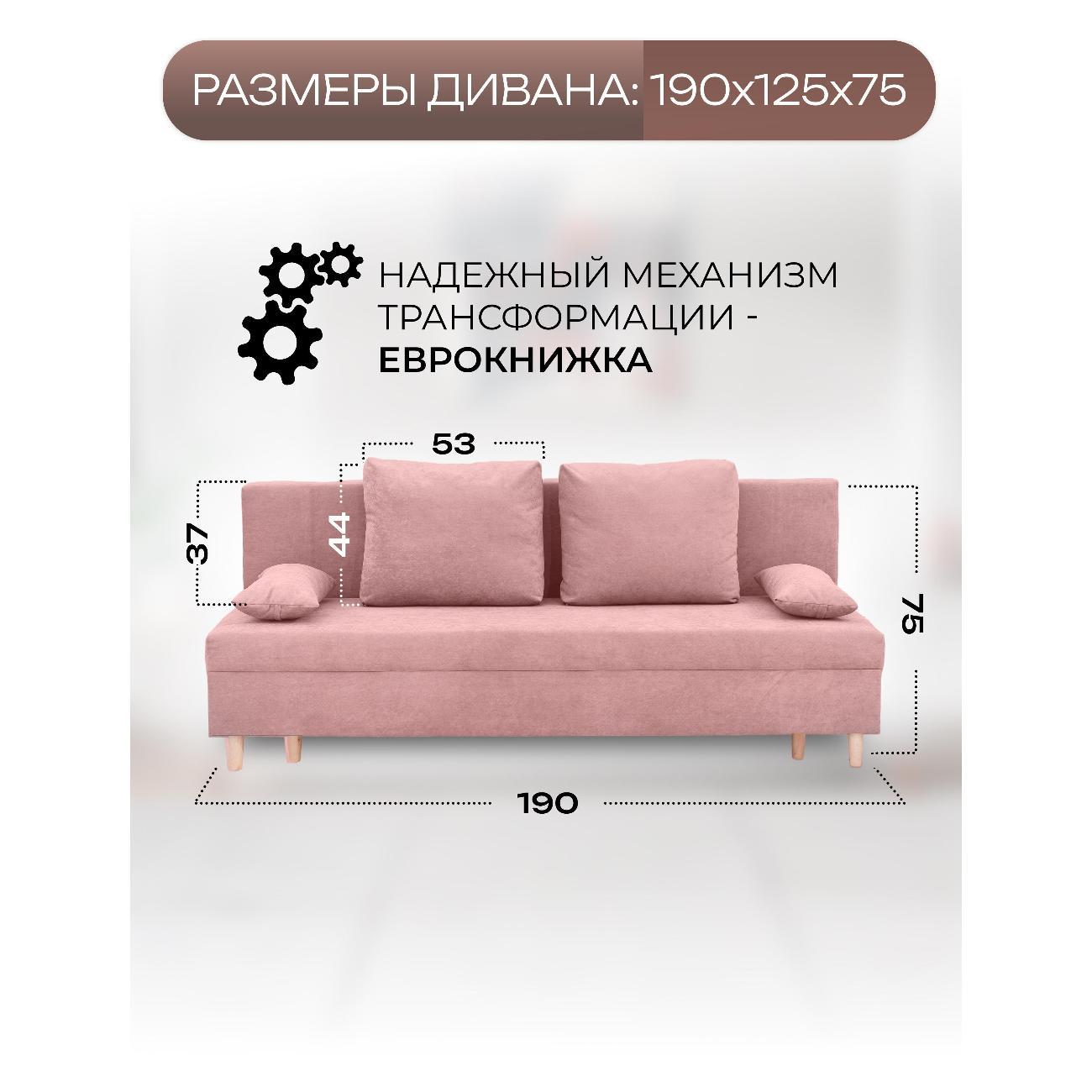 Диван CityHD Токио розовый