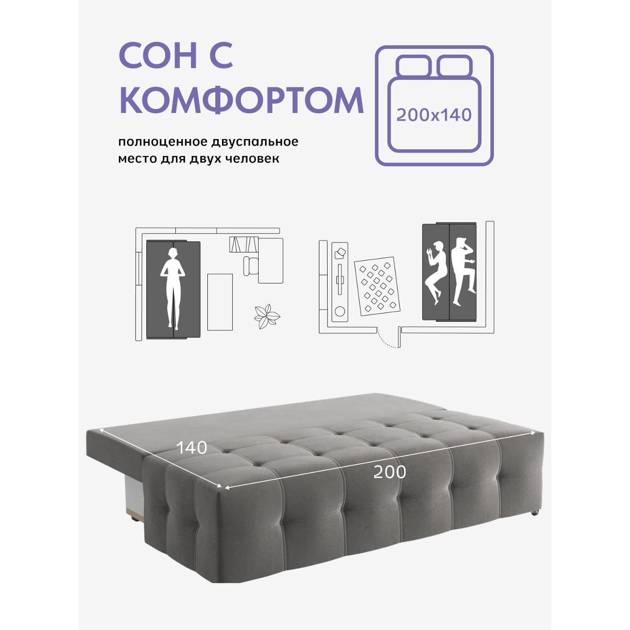 Диван Divan24 "Ноттингем 01" серый велюр (Velutto lux 32)