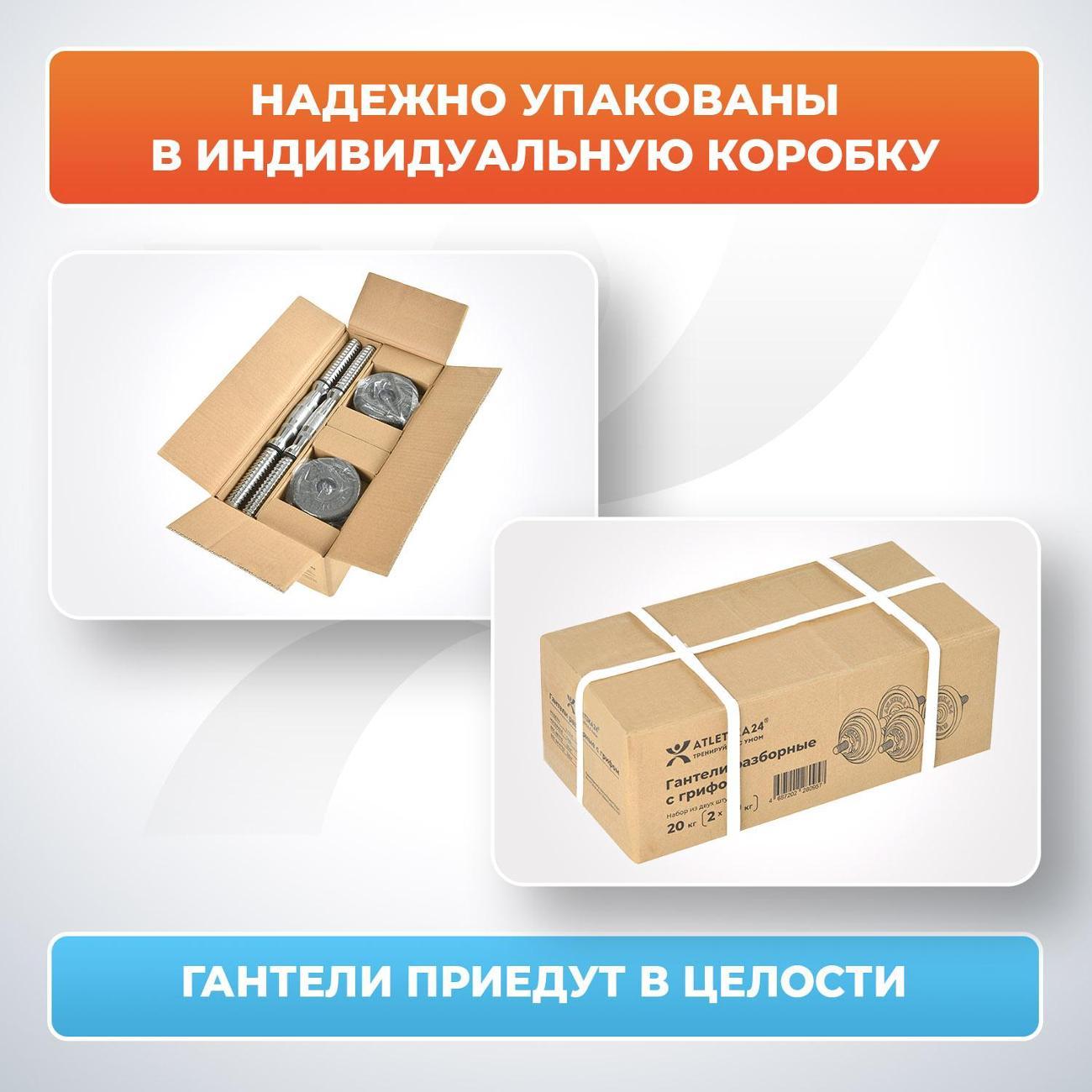 Гантель Atletika24 AT174 разборные 10 кг, 2 шт.