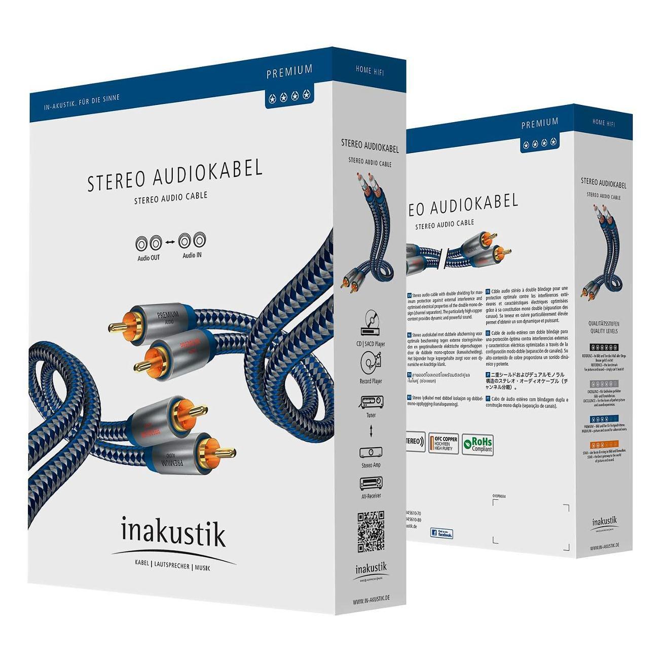 Кабель аналоговый аудио Hi-Fi Inakustik Premium Audio Cable RCA 0.75m, 00404007