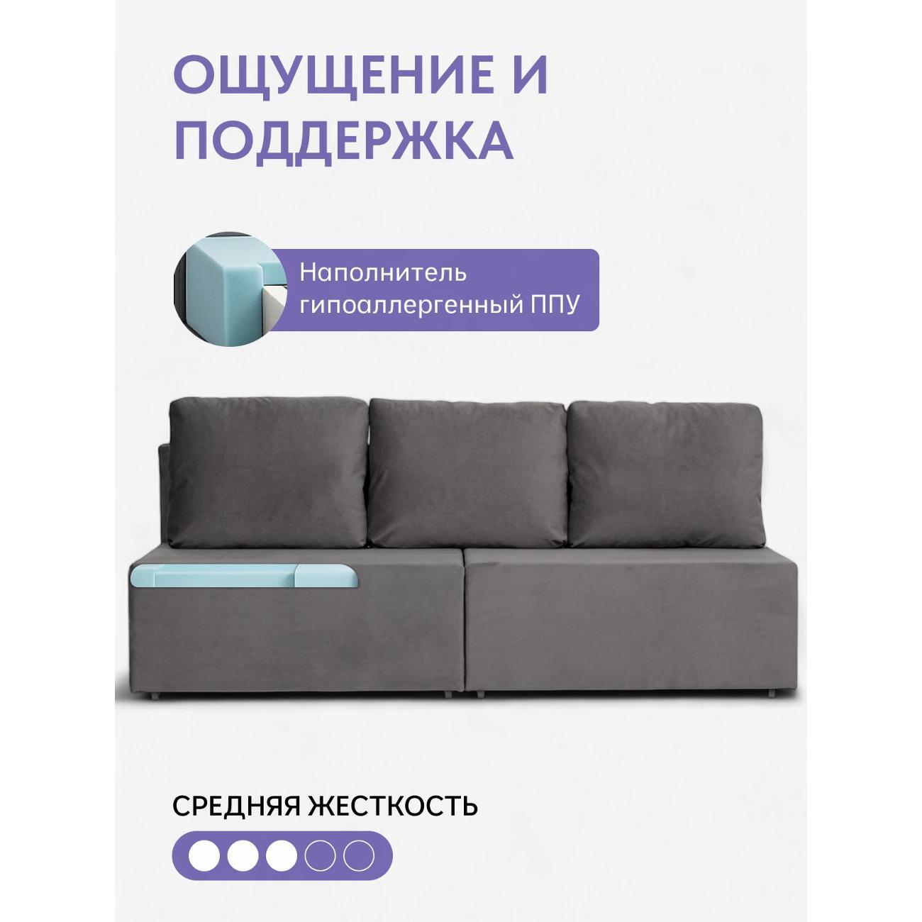 Диван Divan24 "Бойсе", серый (Велутто 32)