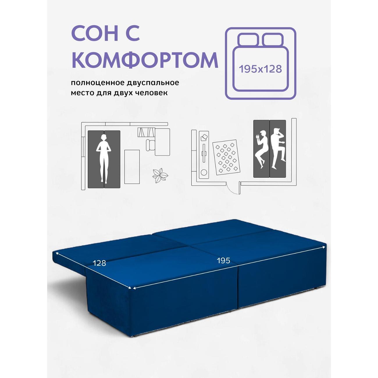 Диван Divan24 "Бойсе", синий (Велутто 26)