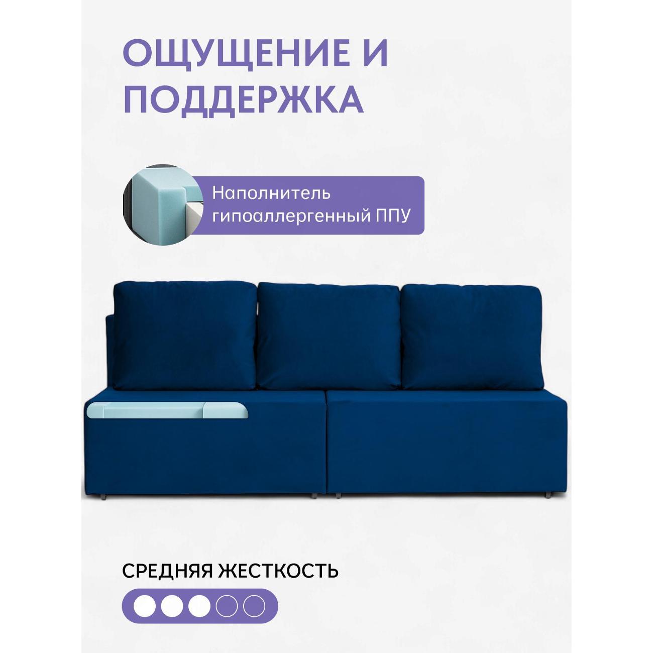 Диван Divan24 "Бойсе", синий (Велутто 26)