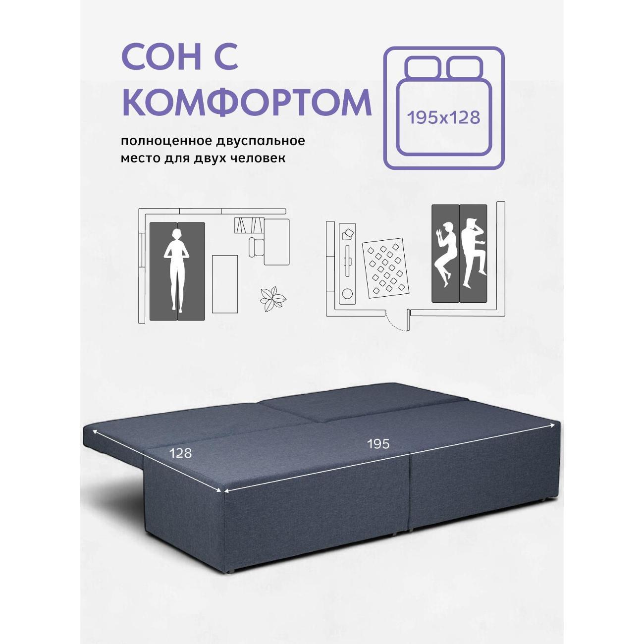 Диван Divan24 "Бойсе", синий (Модерно 05)