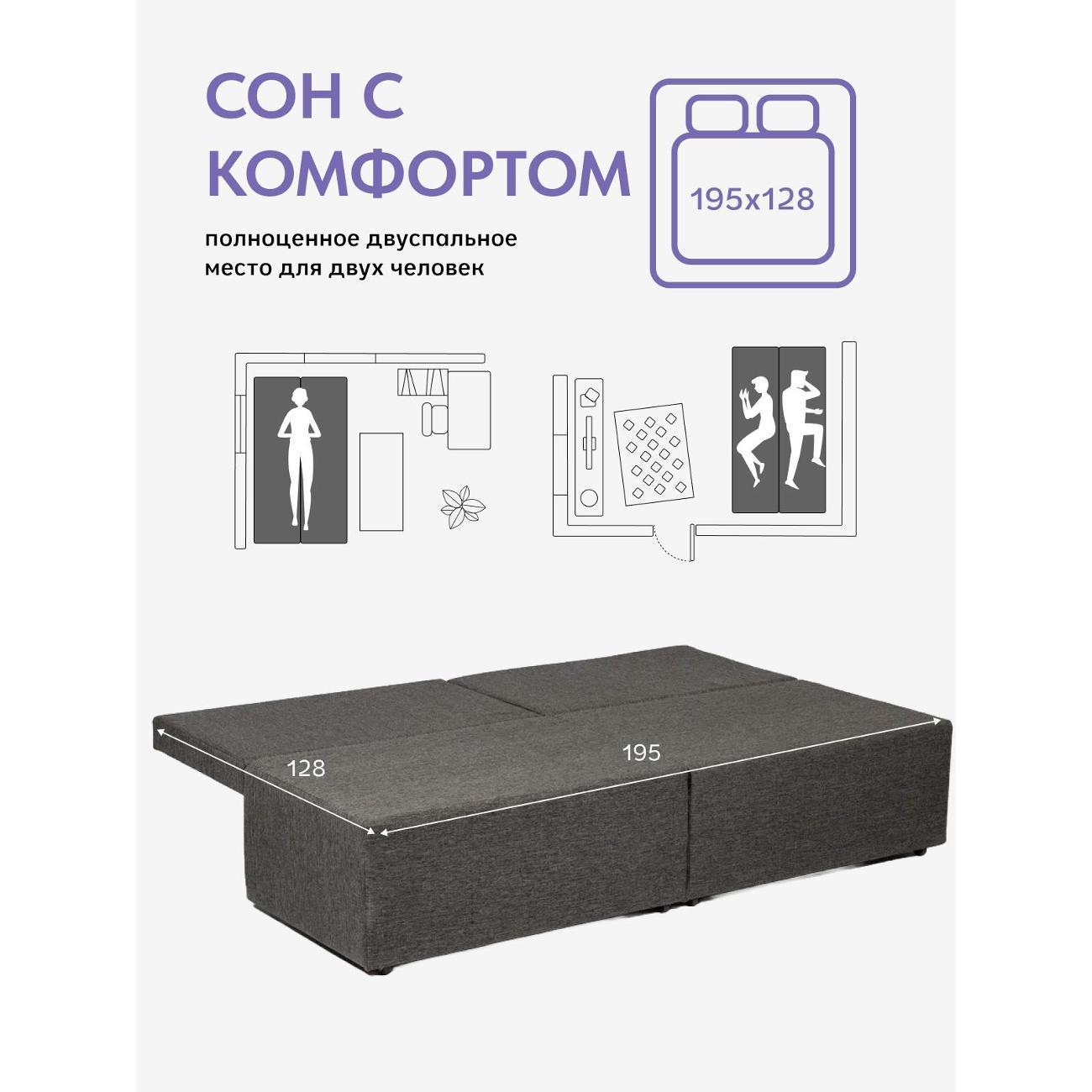 Диван Divan24 "Бойсе", темно-серый (Модерно 02)