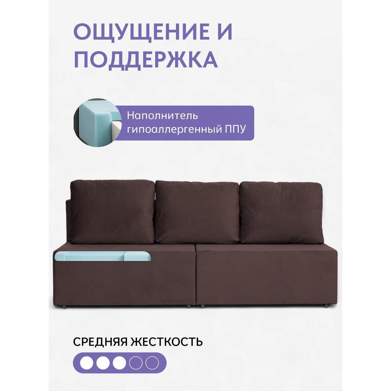 Диван Divan24 "Бойсе", шоколадный (Велутто 23)