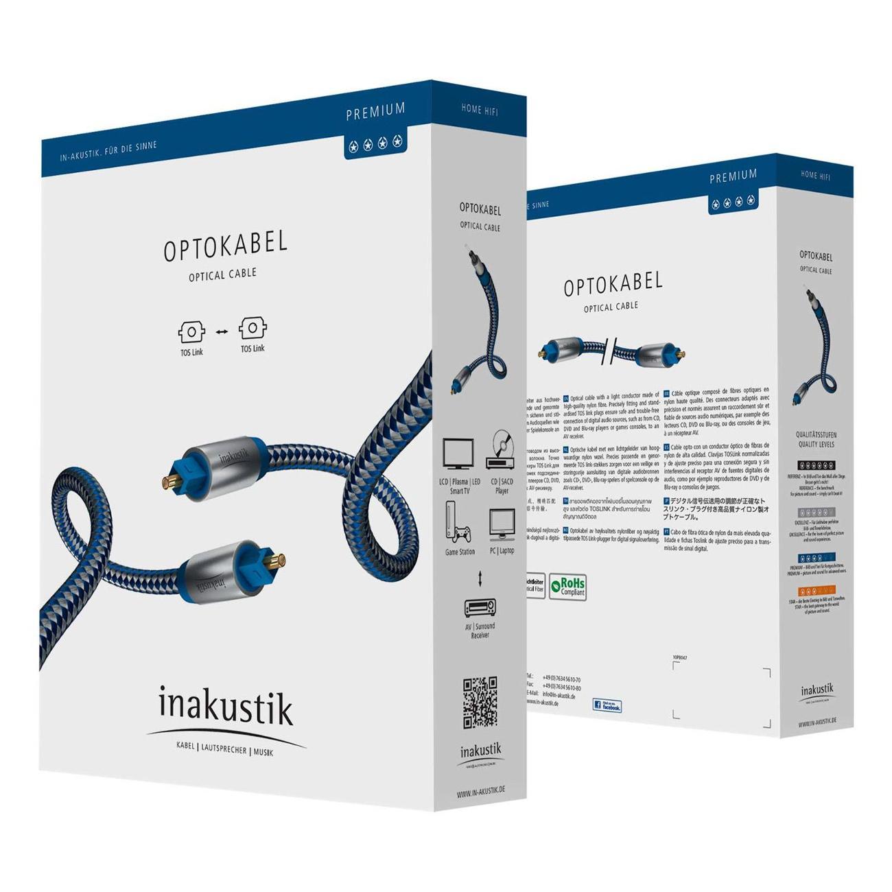 Кабель аудио-видео Inakustik Premium Optical Cable Toslink 1.0m, 0041201