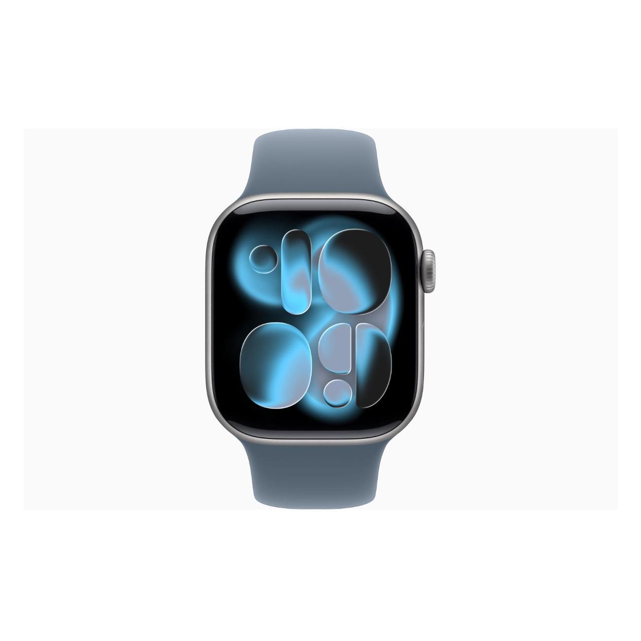 Смарт-часы Apple Watch Series 11 Aluminium серый космос 42mm GPS Rubber Sport Band Anchor синий