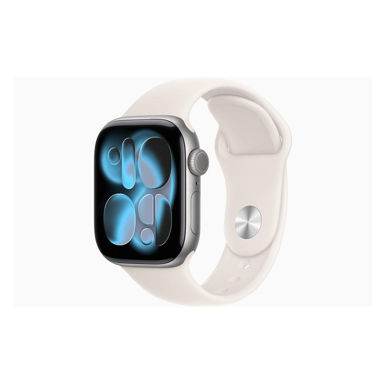 Смарт-часы Apple Watch Series 11 Aluminium серый космос 42mm GPS Rubber Sport Band сияющая звезда