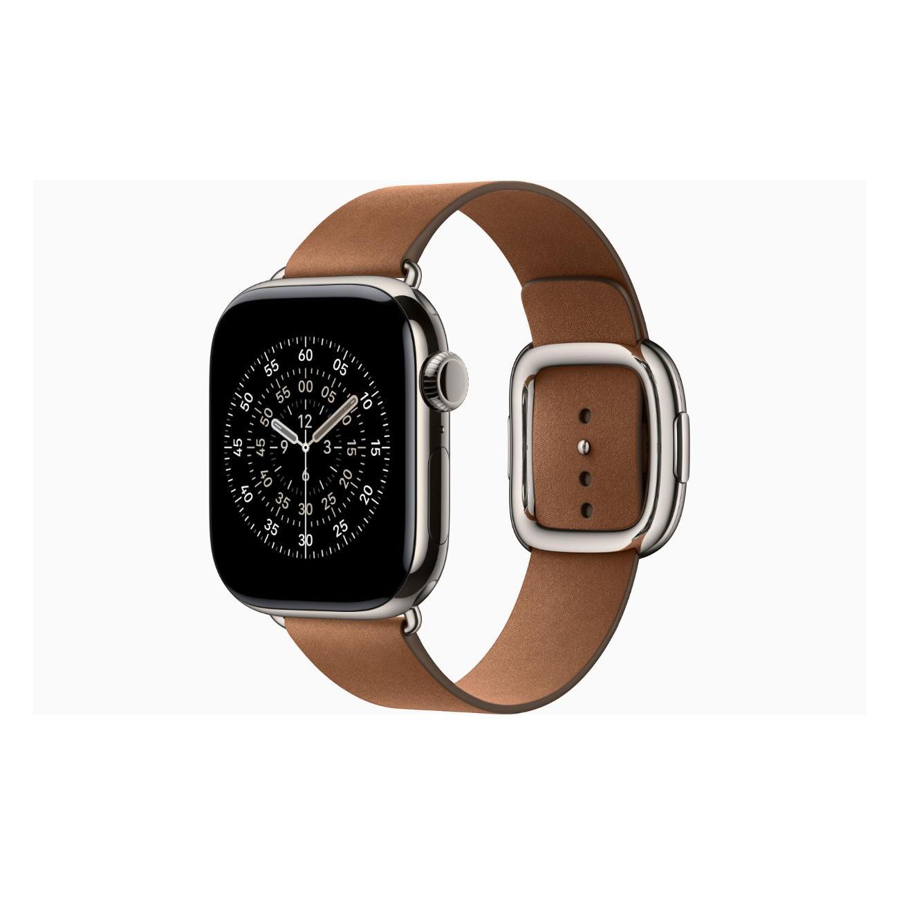 Смарт-часы Apple Watch Series 11 Titanium Natural 42mm GPS Textile Modern Buckle карамельный