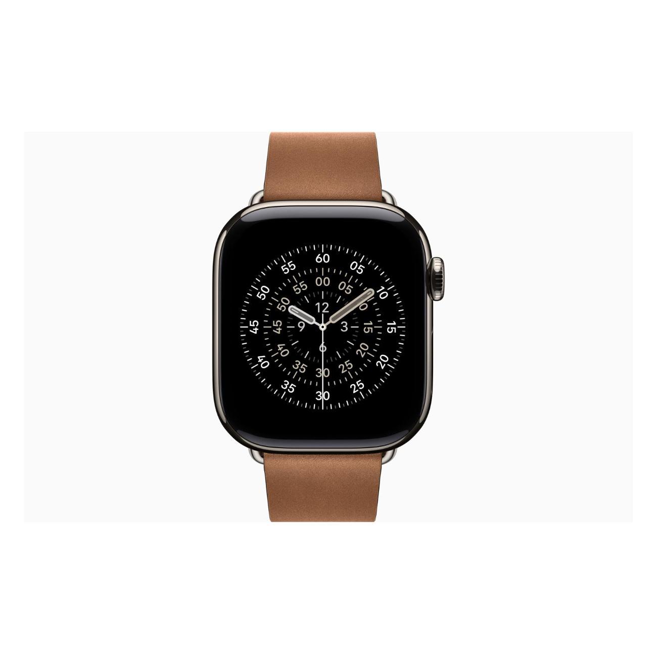 Смарт-часы Apple Watch Series 11 Titanium Natural 42mm GPS Textile Modern Buckle карамельный