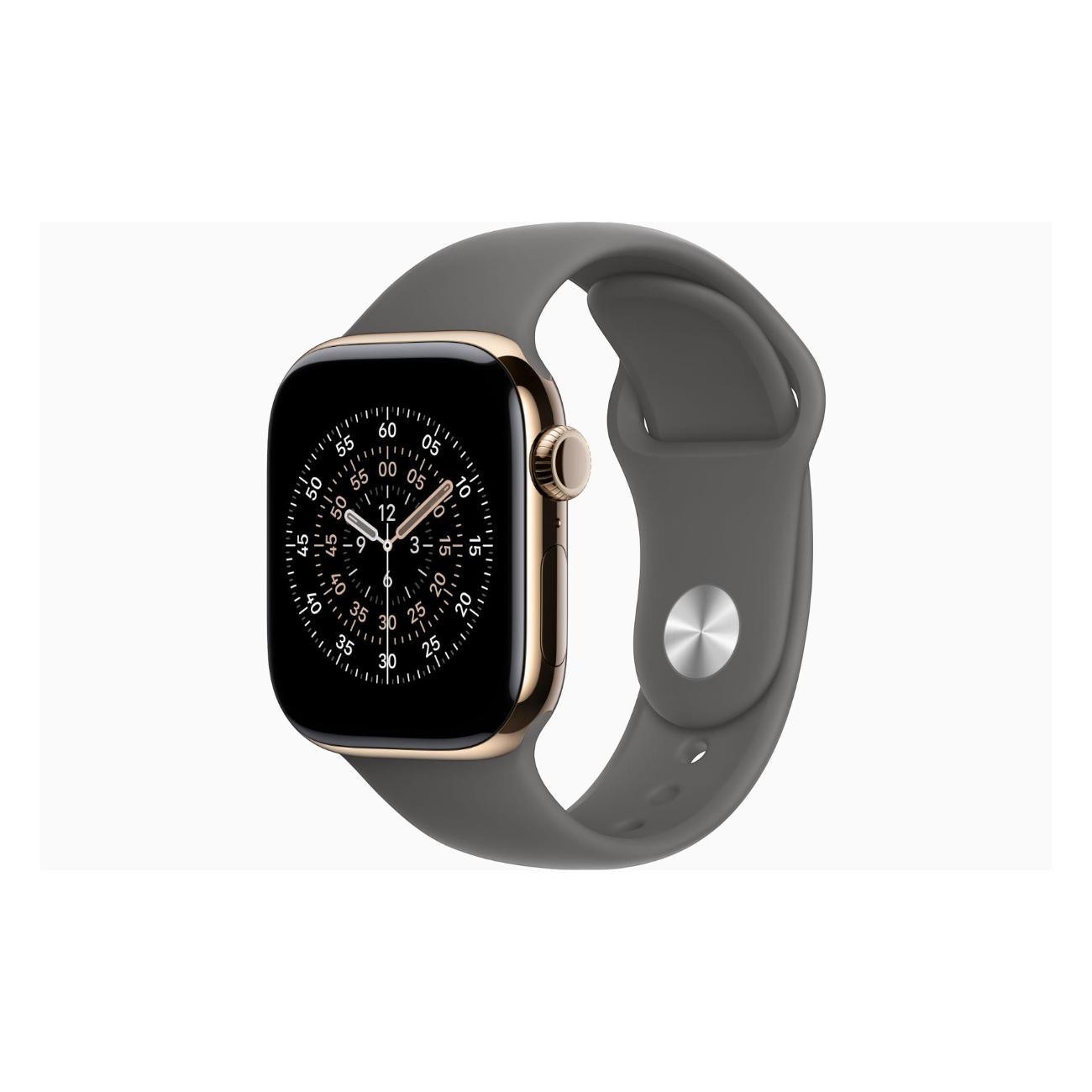 Смарт-часы Apple Watch Series 11 Titanium Gold 42mm GPS Rubber Sport Band Stone серый