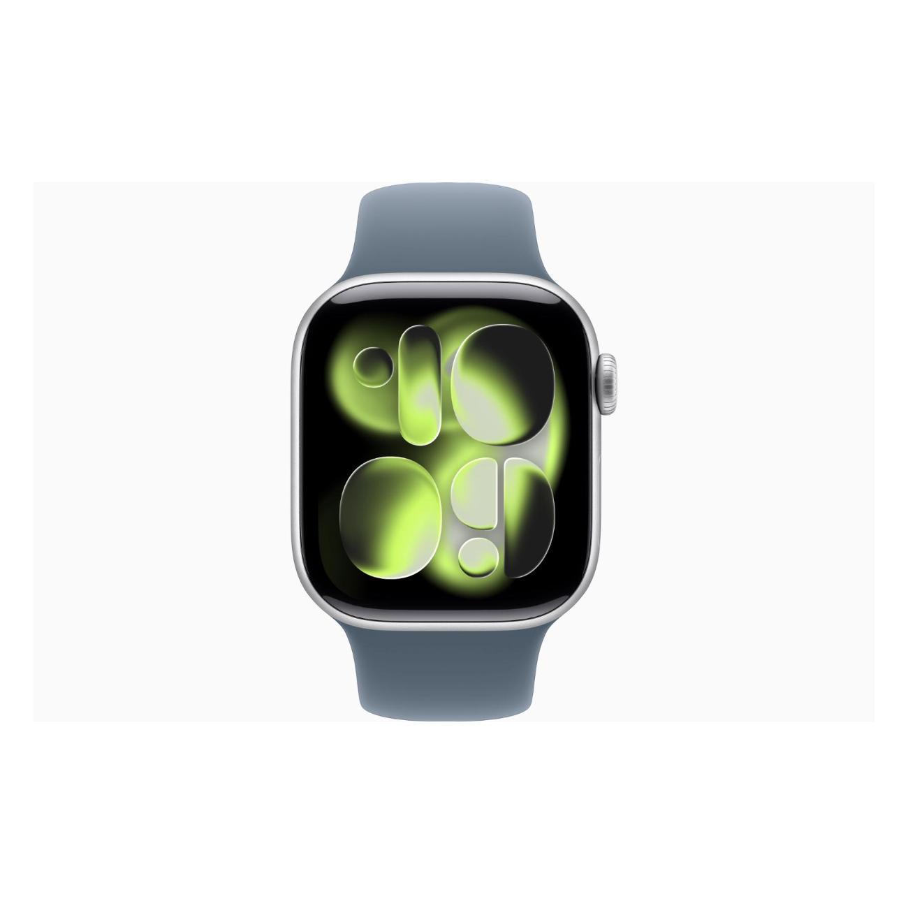 Смарт-часы Apple Watch Series 11 Aluminium Silver 46mm GPS Rubber Sport Band Anchor синий