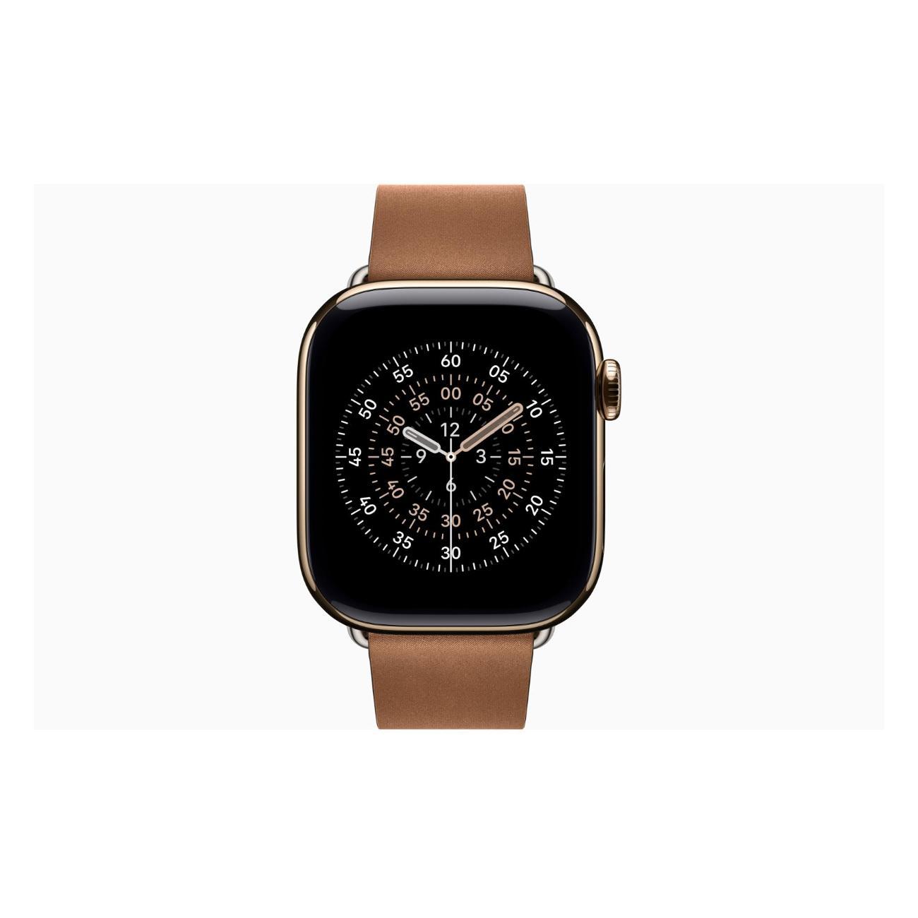 Смарт-часы Apple Watch Series 11 Titanium Gold 42mm GPS Textile Modern Buckle карамельный