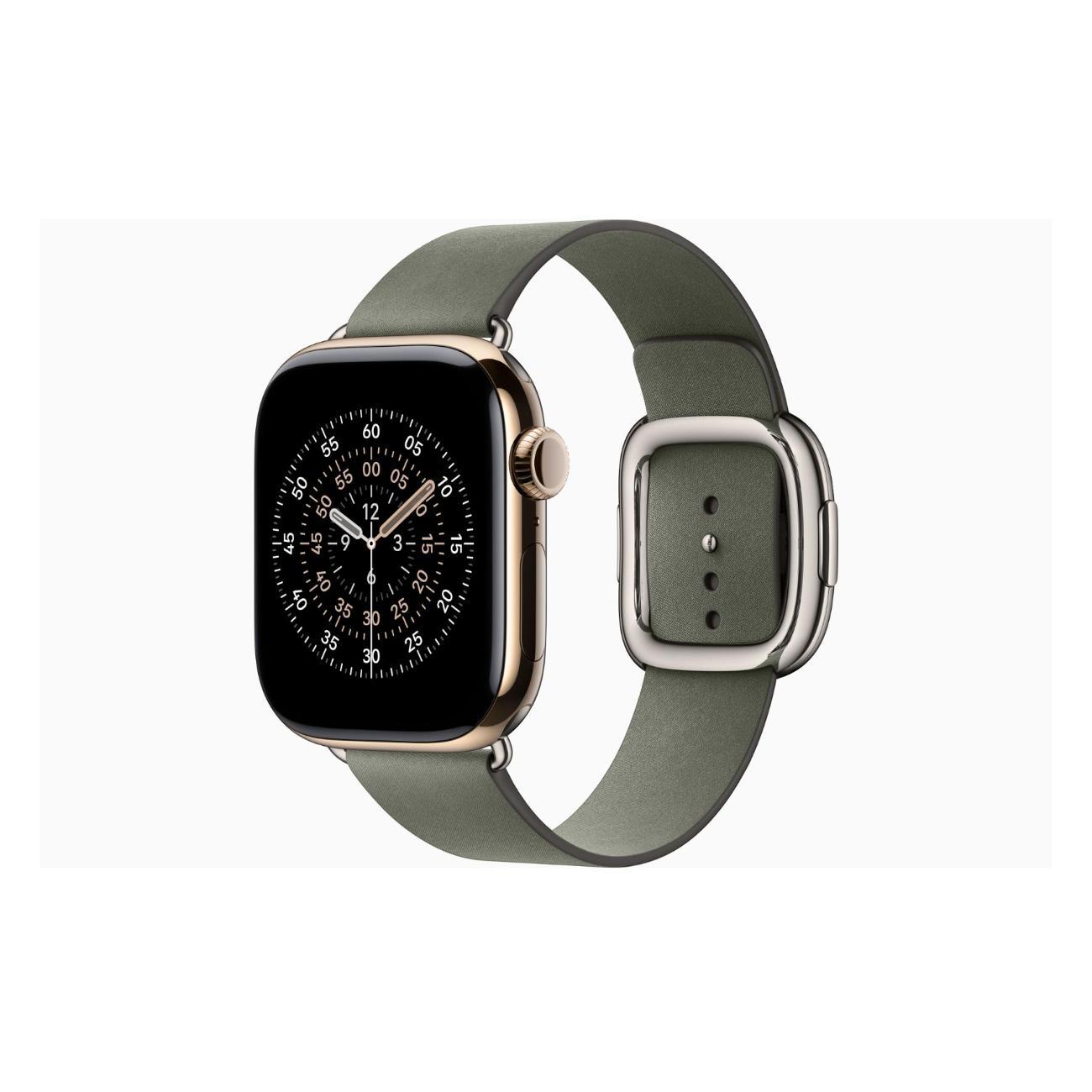 Смарт-часы Apple Watch Series 11 Titanium Gold 42mm GPS Textile Modern Buckle Sage серый