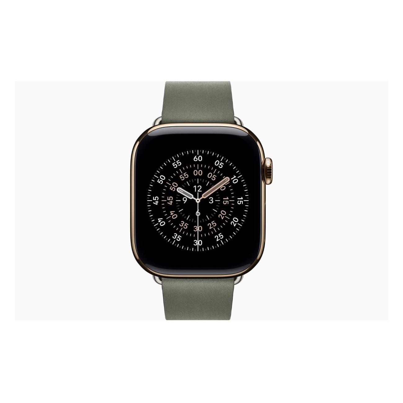 Смарт-часы Apple Watch Series 11 Titanium Gold 42mm GPS Textile Modern Buckle Sage серый