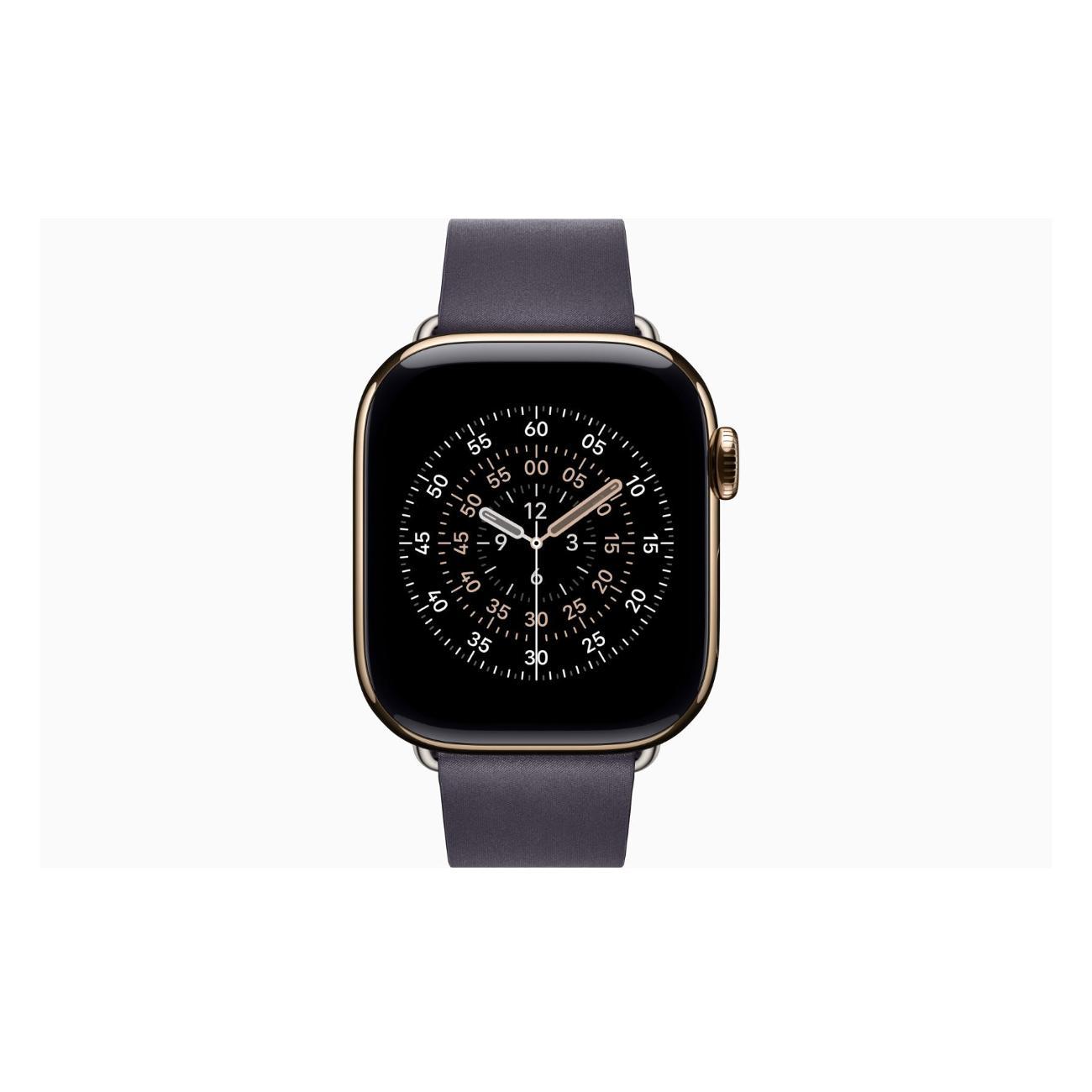 Смарт-часы Apple Watch Series 11 Titanium Gold 42mm GPS Textile Modern Buckle Midnight пурпурный