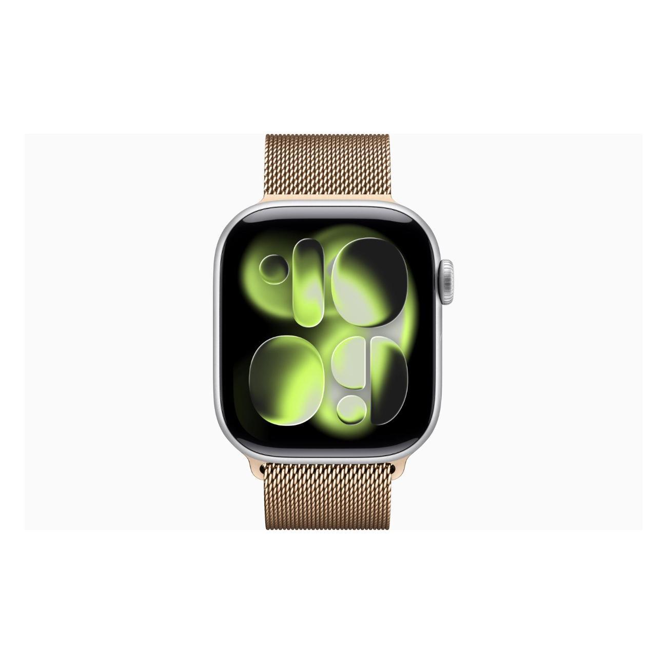 Смарт-часы Apple Watch Series 11 Aluminium Silver 46mm GPS Stainless Steel Milanese Loop золотой