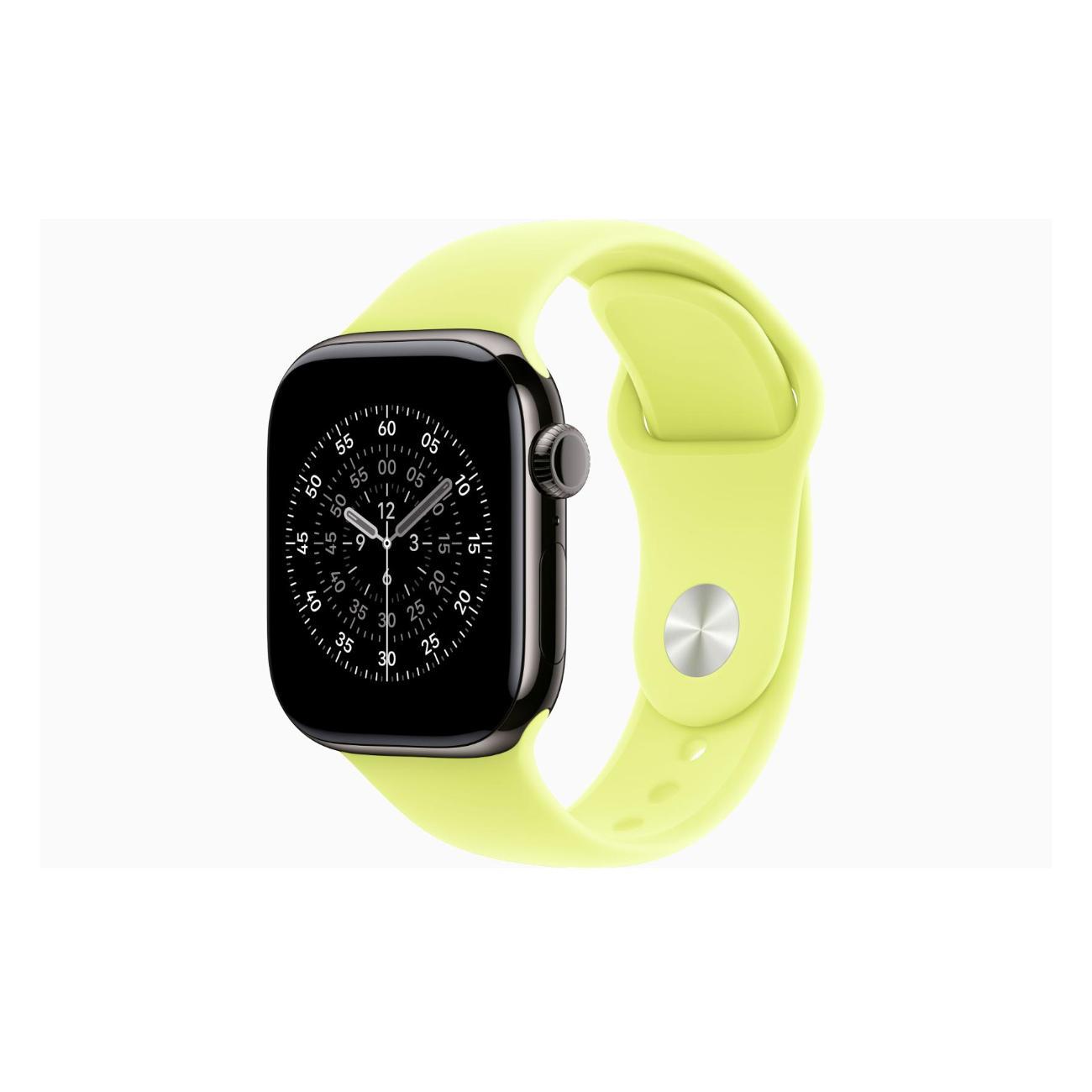 Смарт-часы Apple Watch Series 11 Titanium Slate 42mm GPS Rubber Sport Band Neon Yellow фото