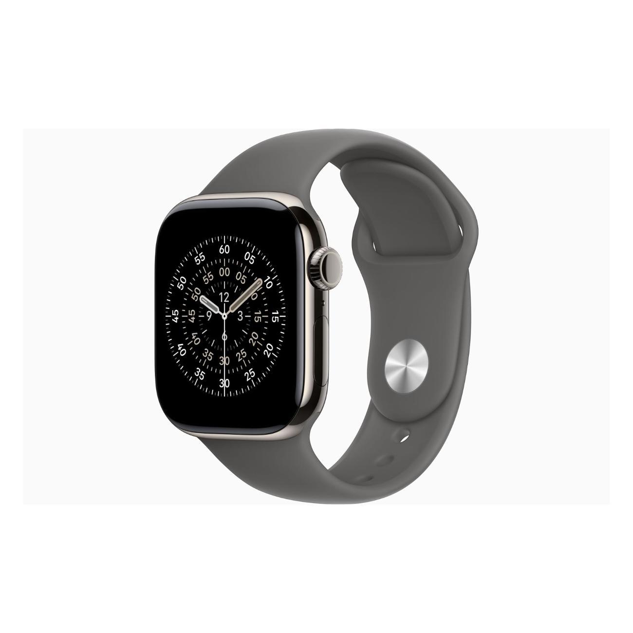 Смарт-часы Apple Watch Series 11 Titanium Natural 46mm GPS Rubber Sport Band Stone серый