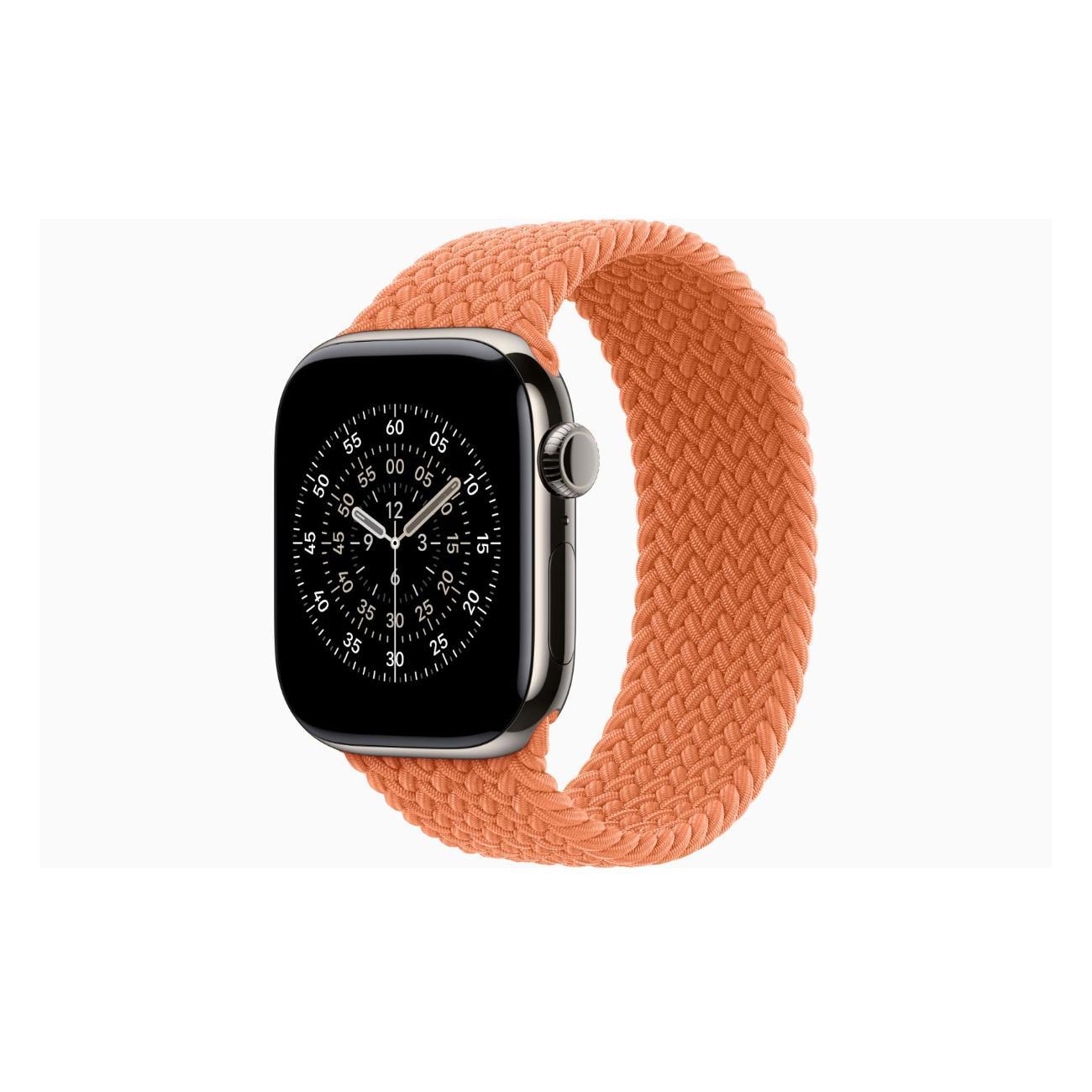 Смарт-часы Apple Watch Series 11 Titanium Natural 46mm GPS Textile Braided Solo Loop Turmeric фото