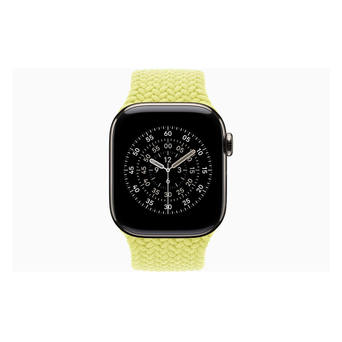 Смарт-часы Apple Watch Series 11 Titanium Natural 46mm GPS Textile Braided Solo Loop Neon желтый
