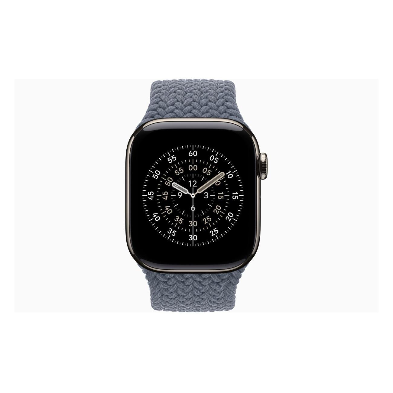 Смарт-часы Apple Watch Series 11 Titanium Natural 46mm GPS Textile Braided Solo Loop Anchor синий