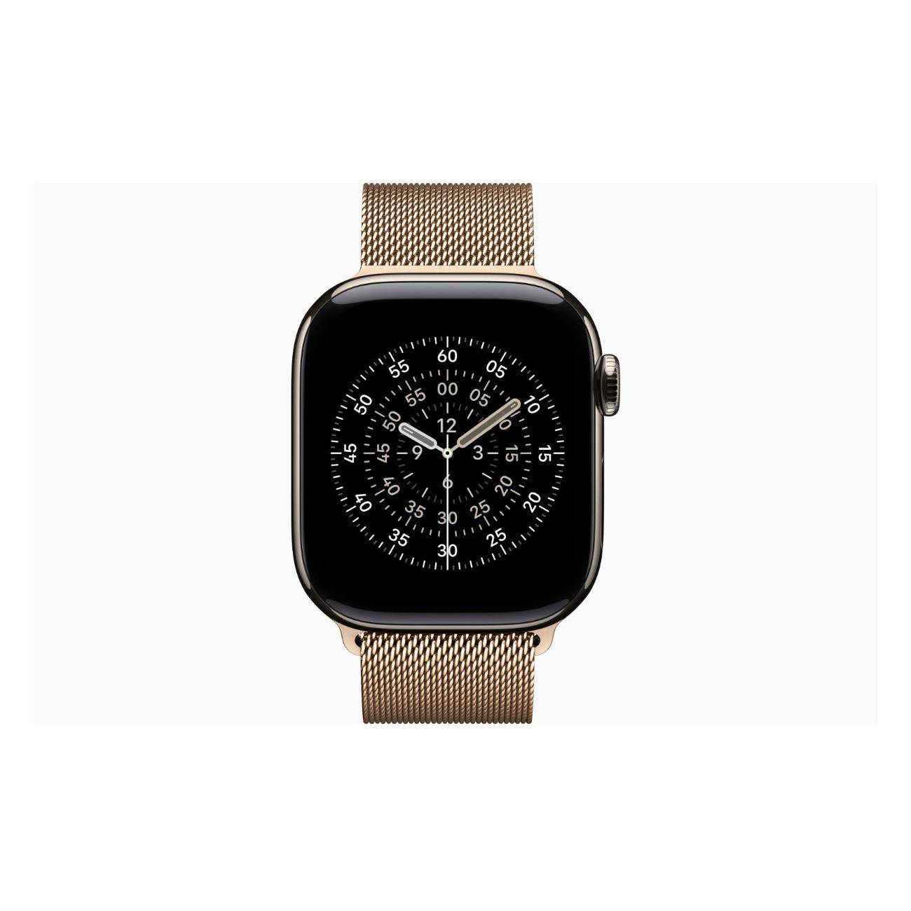 Смарт-часы Apple Watch Series 11 Titanium Natural 46mm GPS Stainless Steel Milanese Loop золотой