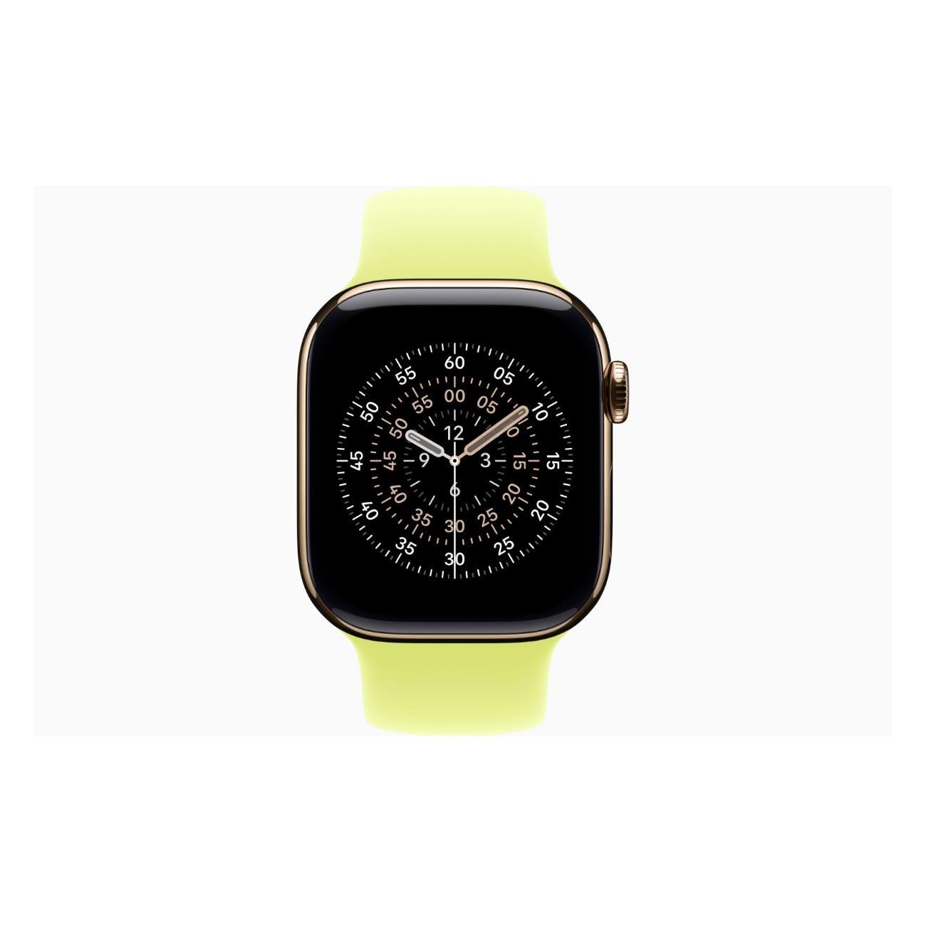 Смарт-часы Apple Watch Series 11 Titanium Gold 46mm GPS Rubber Solo Loop Neon желтый