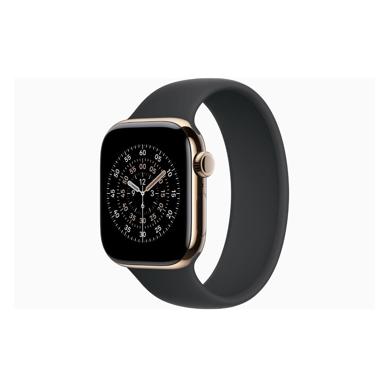 Смарт-часы Apple Watch Series 11 Titanium Gold 46mm GPS Rubber Solo Loop черный