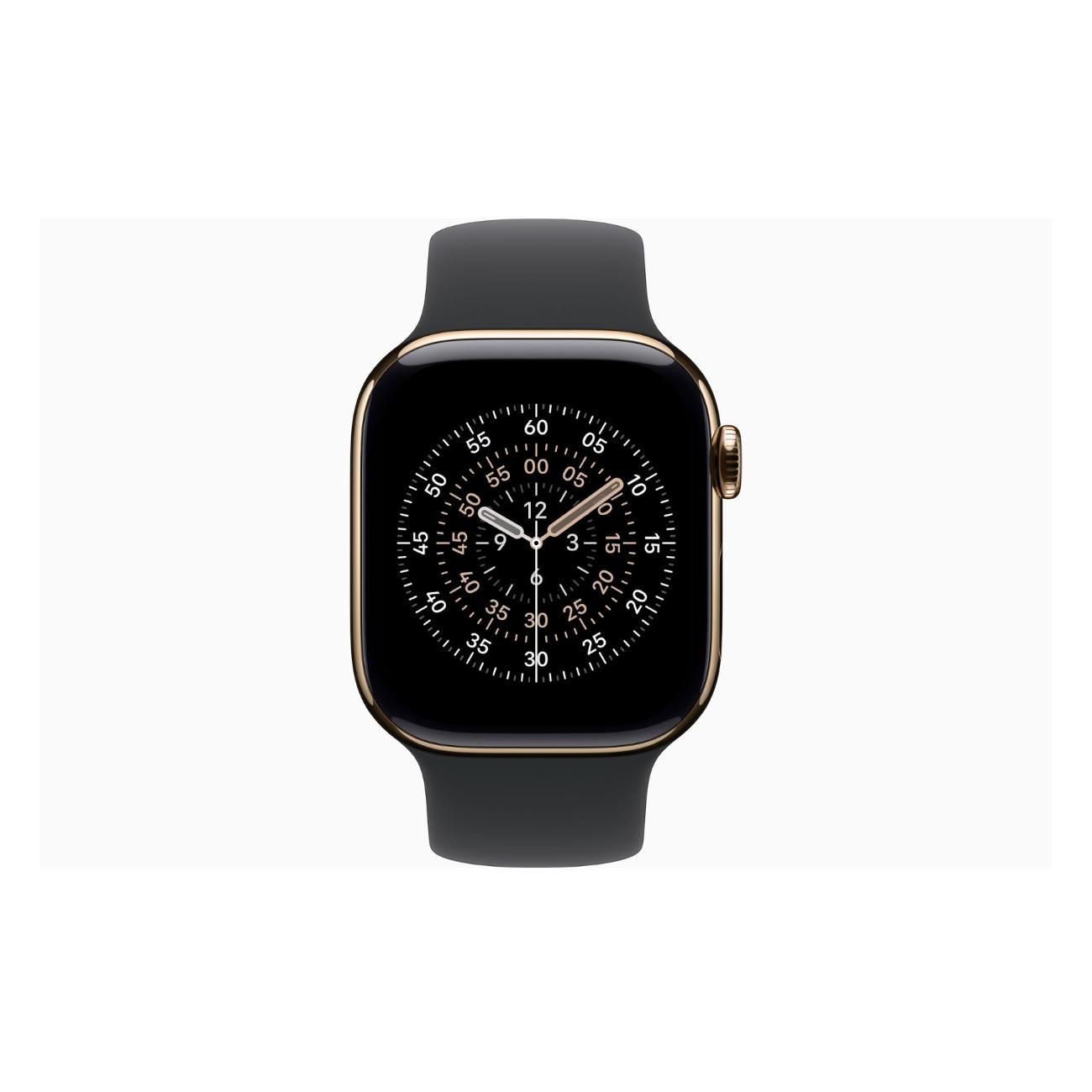 Смарт-часы Apple Watch Series 11 Titanium Gold 46mm GPS Rubber Solo Loop черный