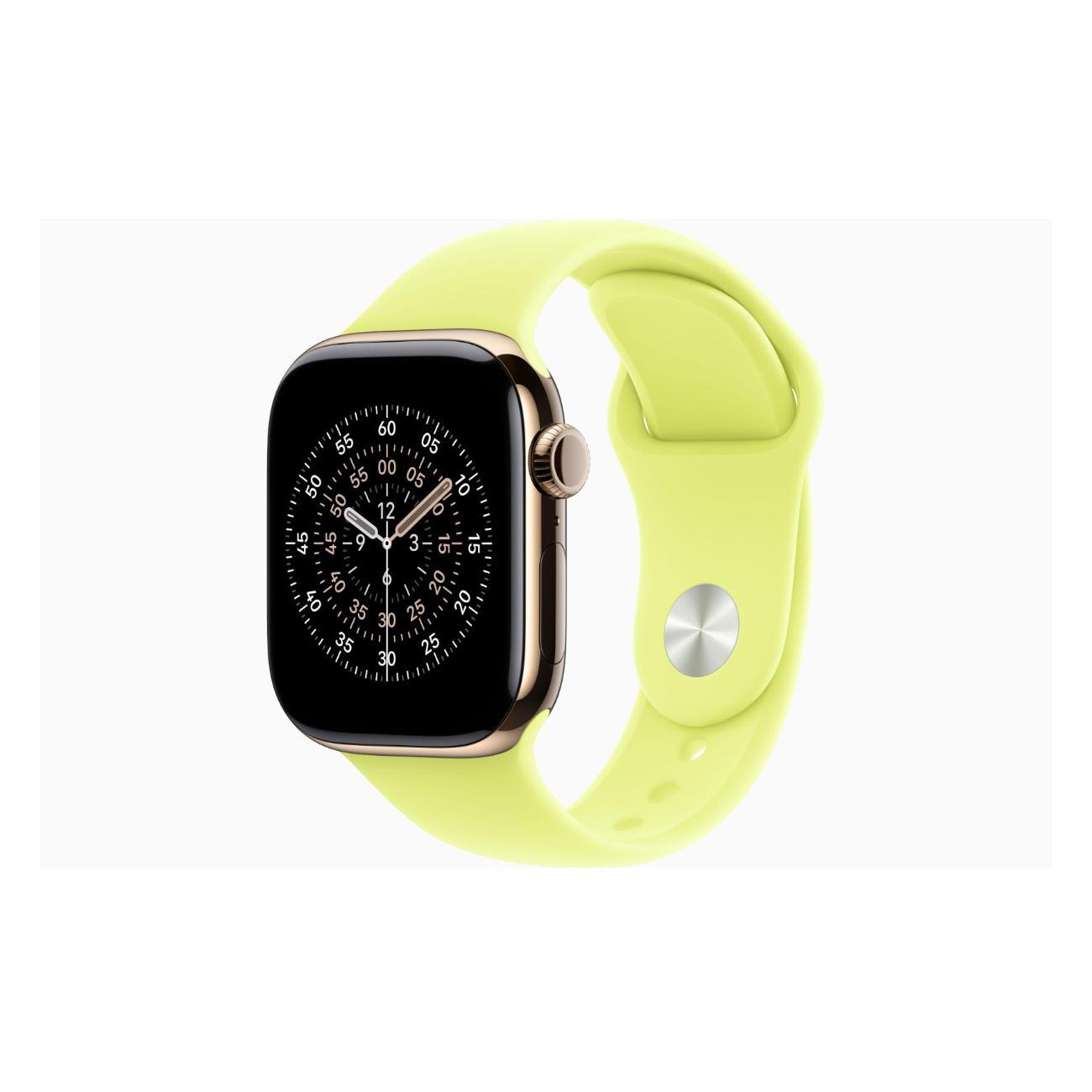 Смарт-часы Apple Watch Series 11 Titanium Gold 46mm GPS Rubber Sport Band Neon желтый