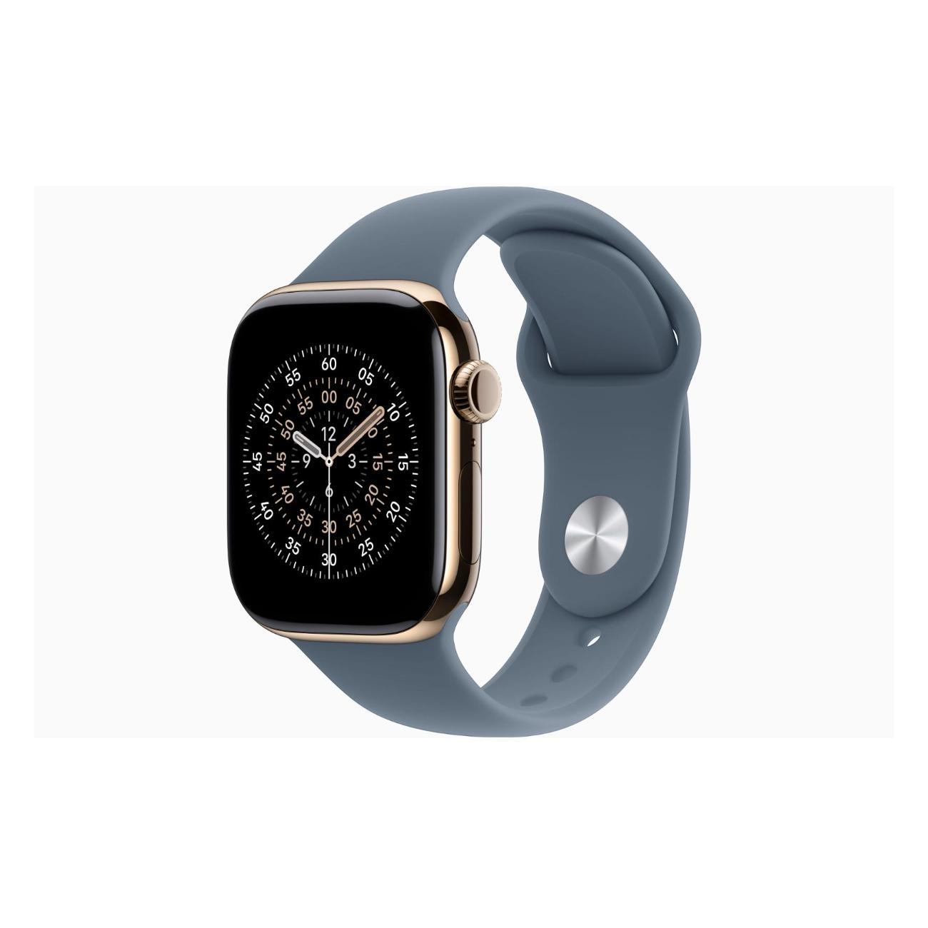 Смарт-часы Apple Watch Series 11 Titanium Gold 46mm GPS Rubber Sport Band Anchor синий