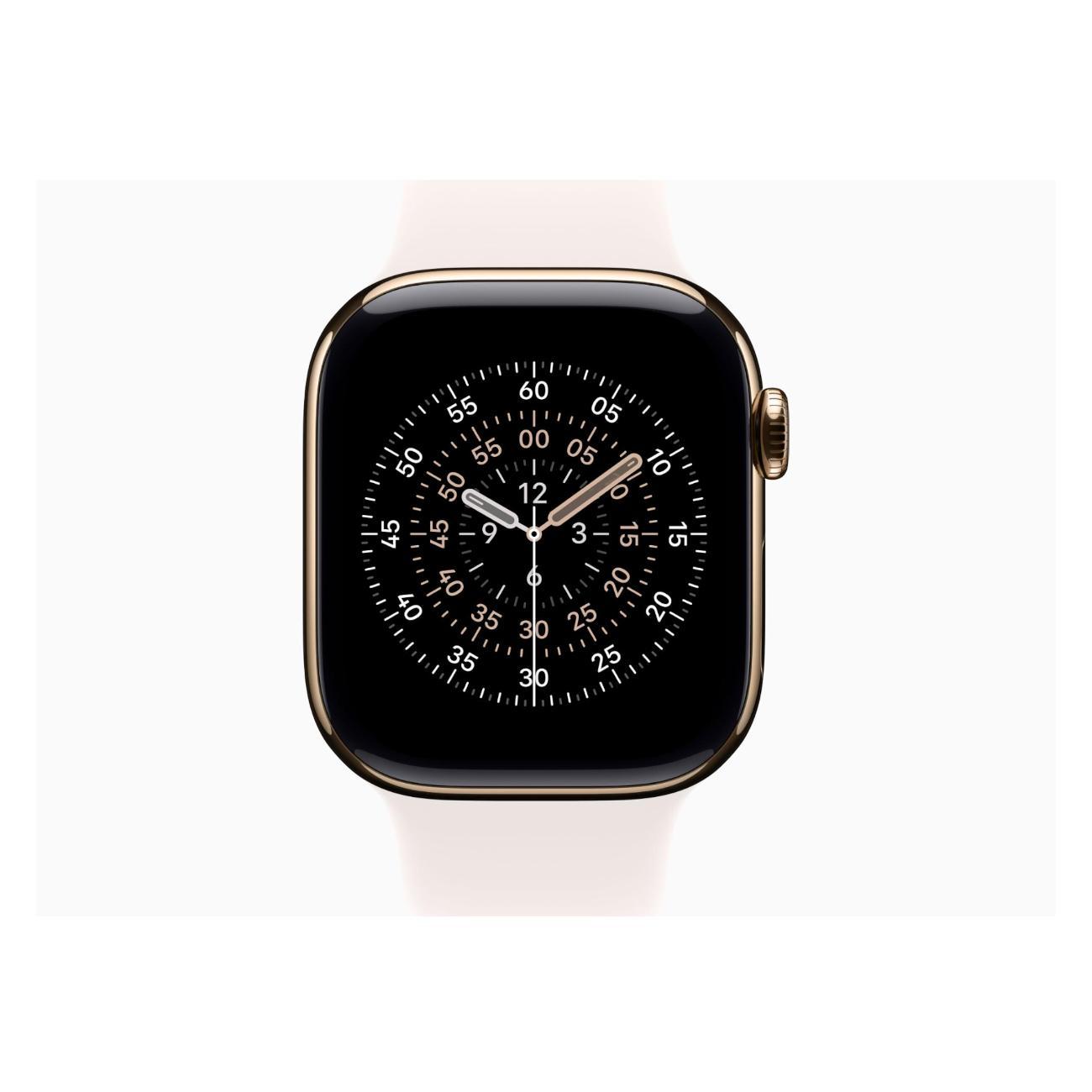 Смарт-часы Apple Watch Series 11 Titanium Gold 46mm GPS Rubber Sport Band Light румянец