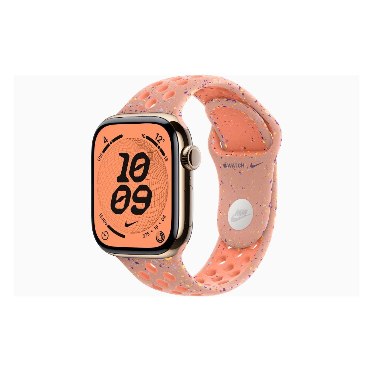 Смарт-часы Apple Watch Series 11 Titanium Gold 46mm GPS Rubber Nike Sport Band Alpenglow розовый