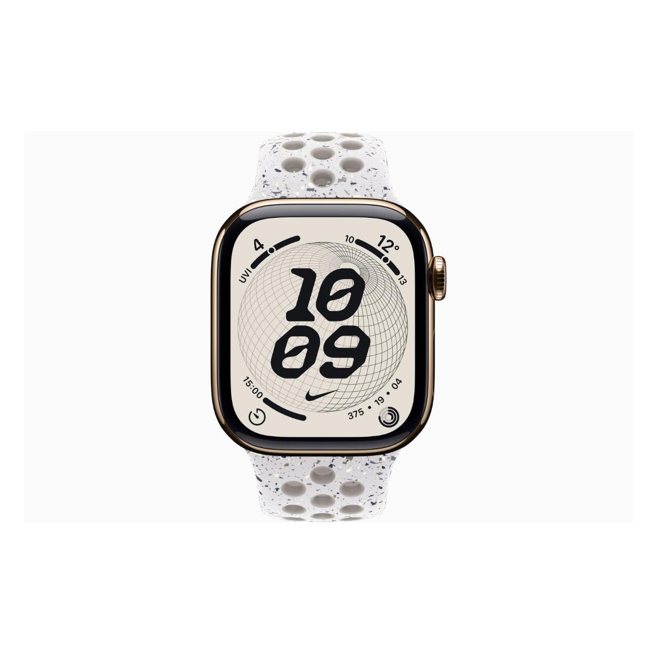 Смарт-часы Apple Watch Series 11 Titanium Gold 46mm GPS Rubber Nike Sport Band Veiled серый