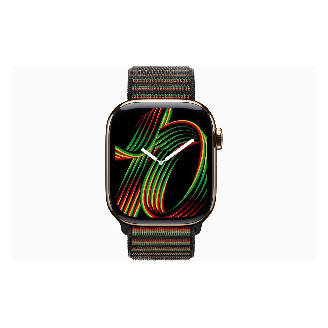 Смарт-часы Apple Watch Series 11 Titanium Gold 46mm GPS Textile Sport Loop Black Unity Rhythm