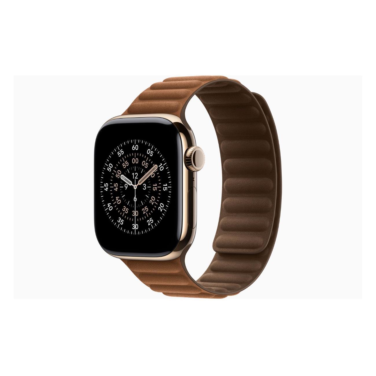 Смарт-часы Apple Watch Series 11 Titanium Gold 46mm GPS Textile Magnetic Link карамельный