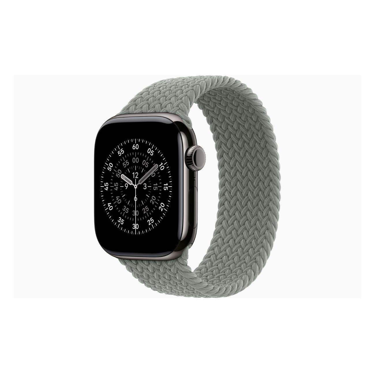 Смарт-часы Apple Watch Series 11 Titanium Slate 46mm GPS Textile Braided Solo Loop Green серый