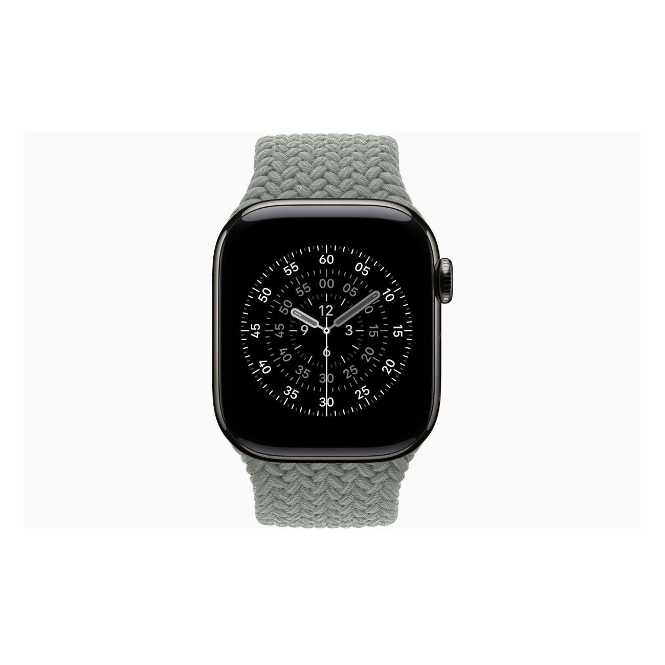 Смарт-часы Apple Watch Series 11 Titanium Slate 46mm GPS Textile Braided Solo Loop Green серый