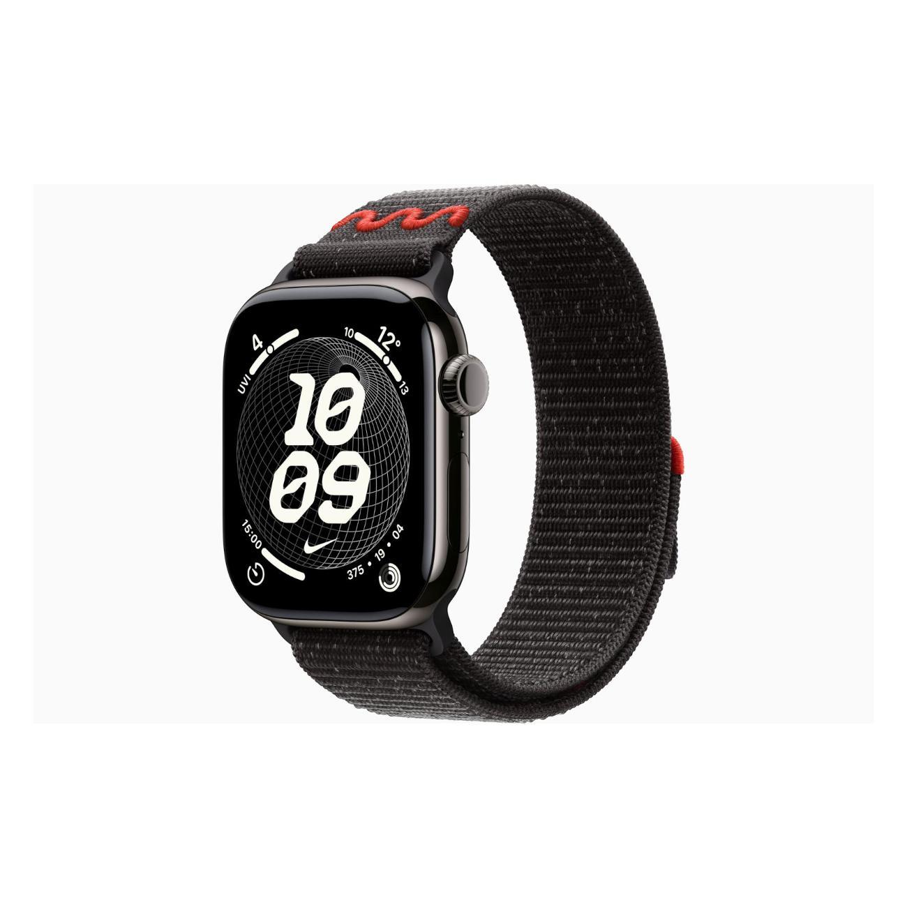 Смарт-часы Apple Watch Series 11 Titanium Slate 46mm GPS Textile Nike Sport Loop черная полночь