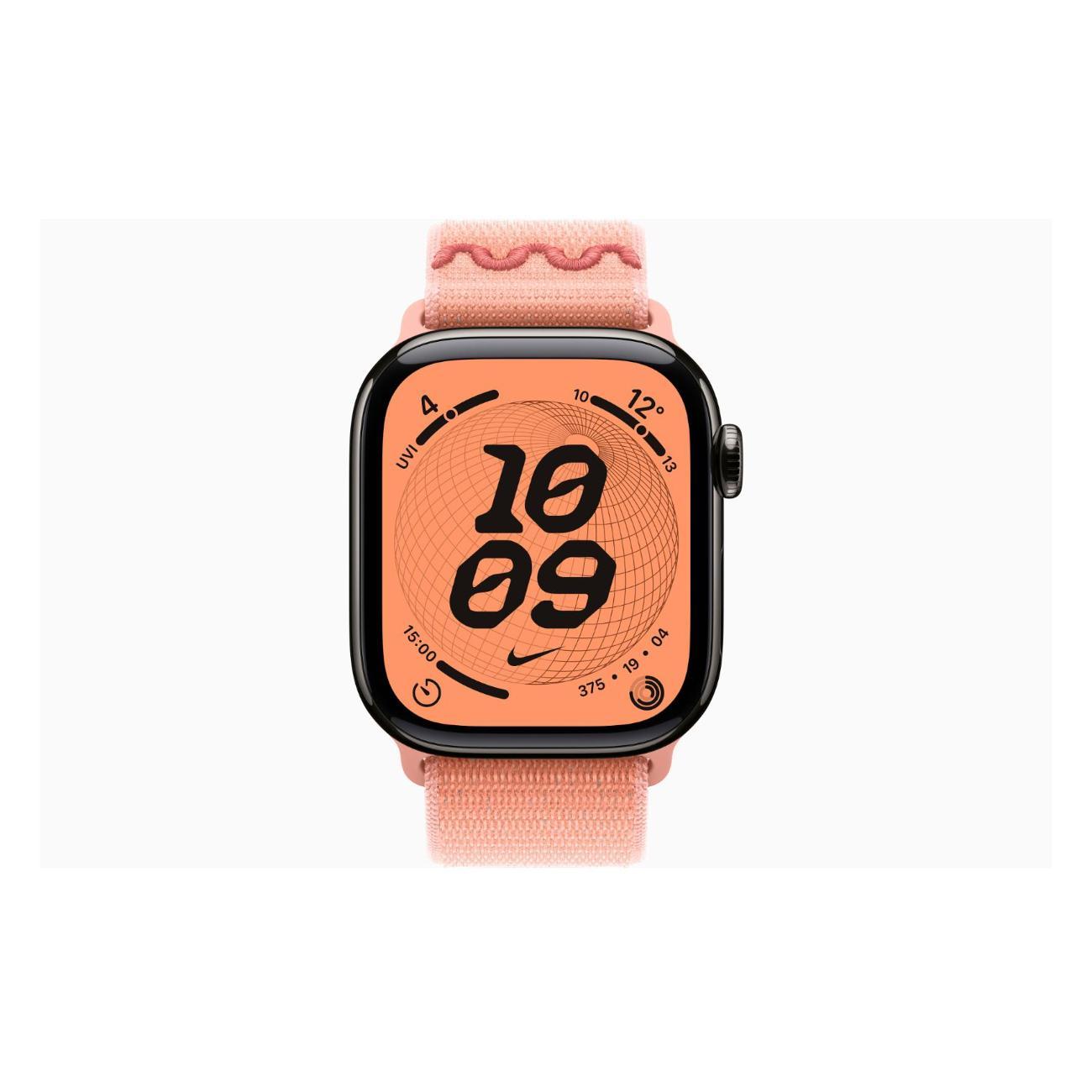 Смарт-часы Apple Watch Series 11 Titanium Slate 46mm GPS Textile Nike Sport Loop Alpenglow розовый