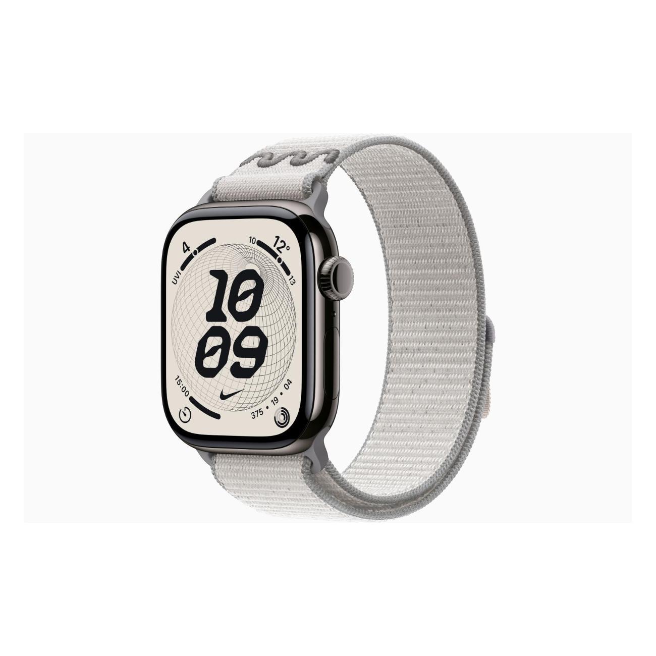 Смарт-часы Apple Watch Series 11 Titanium Slate 46mm GPS Textile Nike Sport Loop Veiled серый