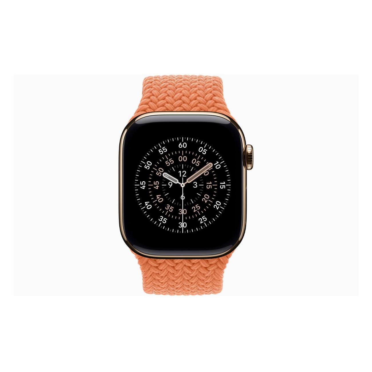 Смарт-часы Apple Watch Series 11 Titanium Gold 46mm GPS Textile Braided Solo Loop Turmeric
