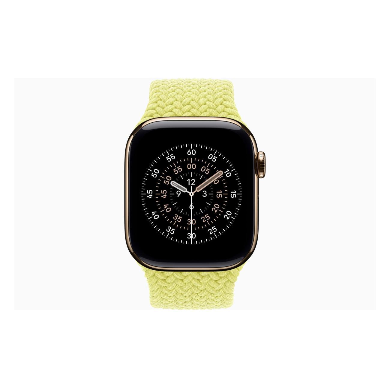 Смарт-часы Apple Watch Series 11 Titanium Gold 46mm GPS Textile Braided Solo Loop Neon желтый