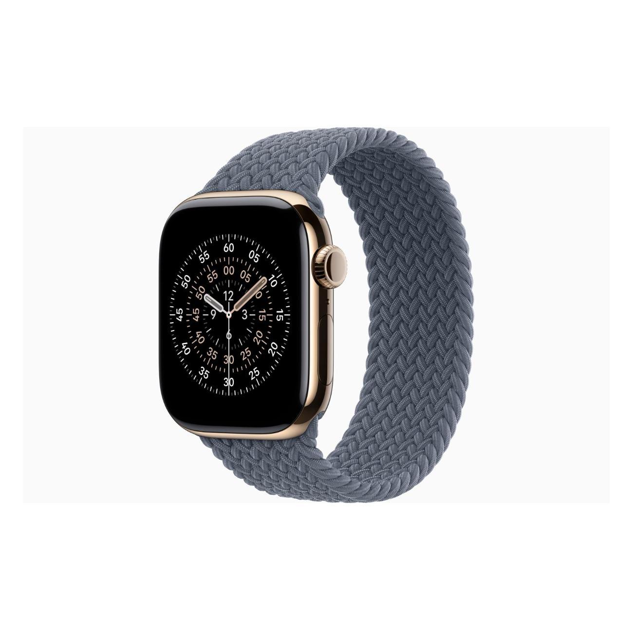Смарт-часы Apple Watch Series 11 Titanium Gold 46mm GPS Textile Braided Solo Loop Anchor синий
