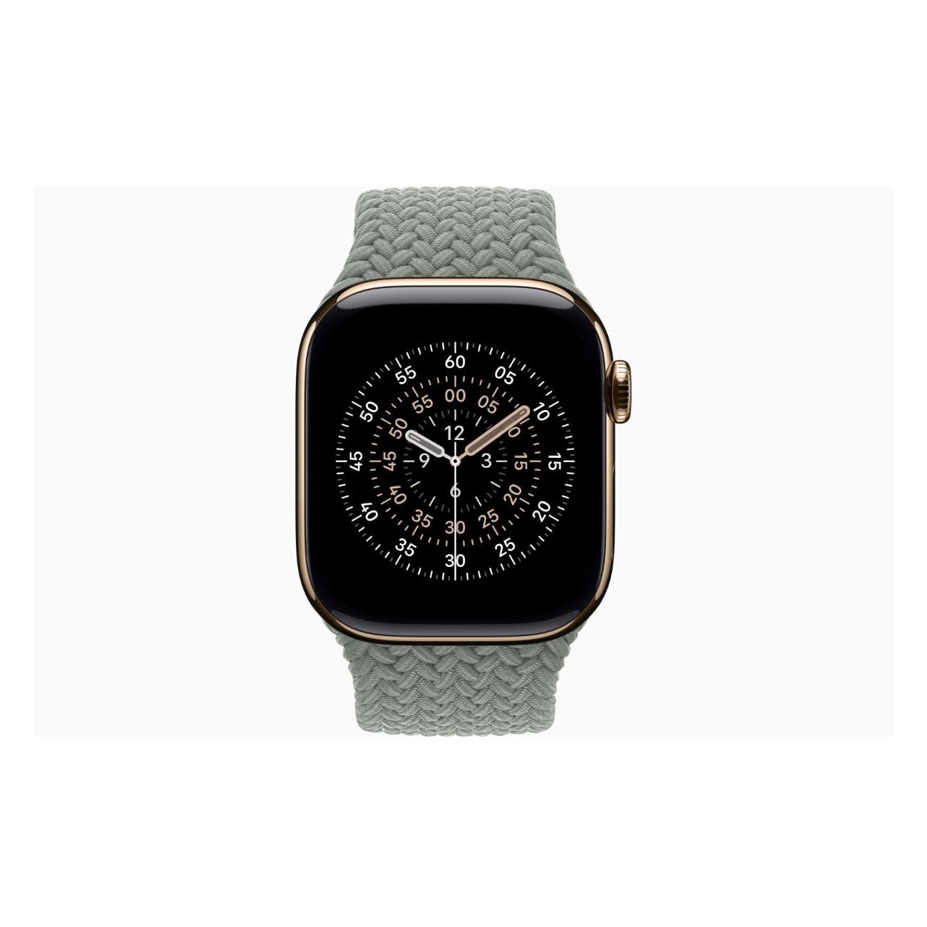 Смарт-часы Apple Watch Series 11 Titanium Gold 46mm GPS Textile Braided Solo Loop Green серый