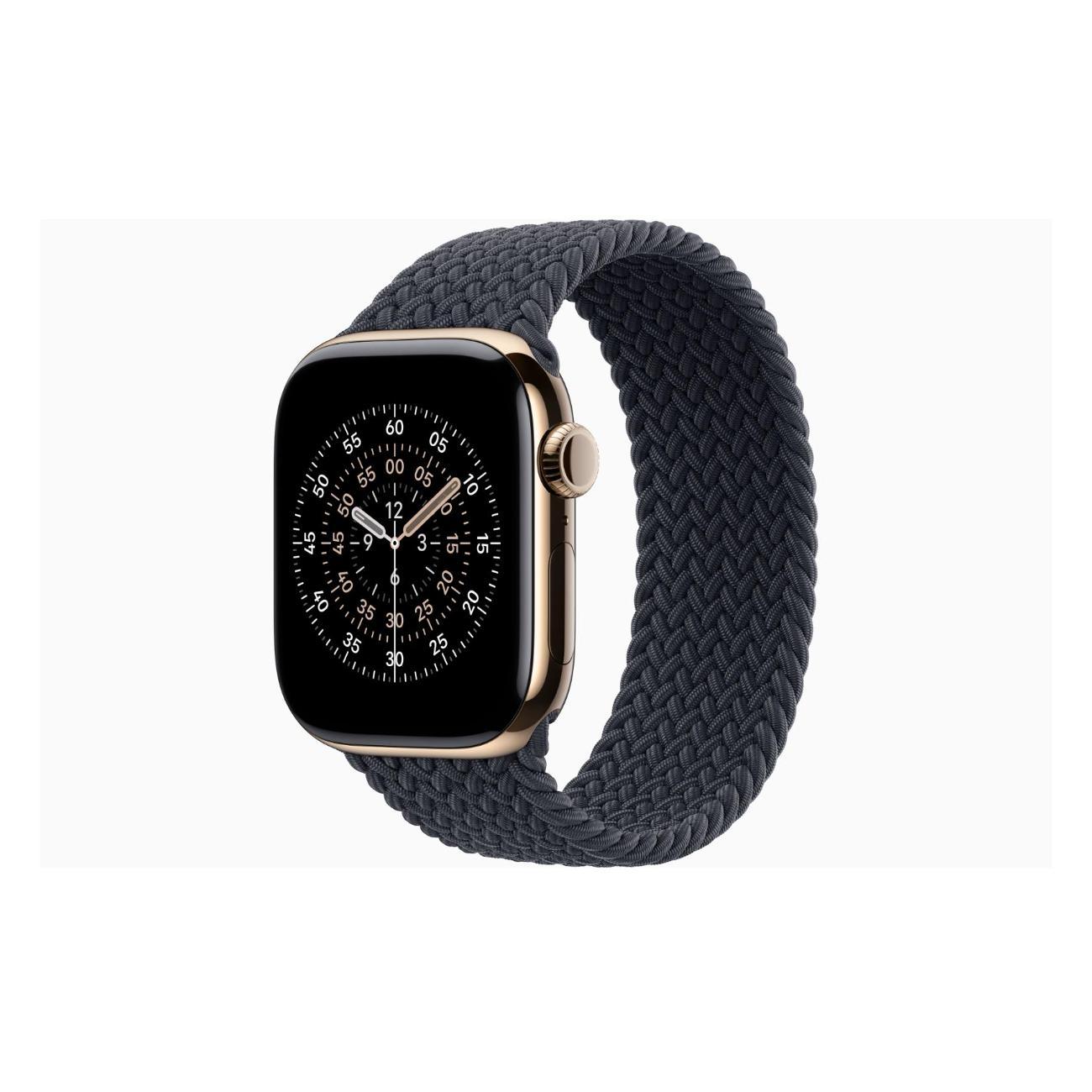 Смарт-часы Apple Watch Series 11 Titanium Gold 46mm GPS Textile Braided Solo Loop полуночный